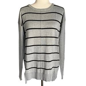 FOREVER 21 Gray and Black Stripe Comfy Oversized Tunic Sweater Size Medium